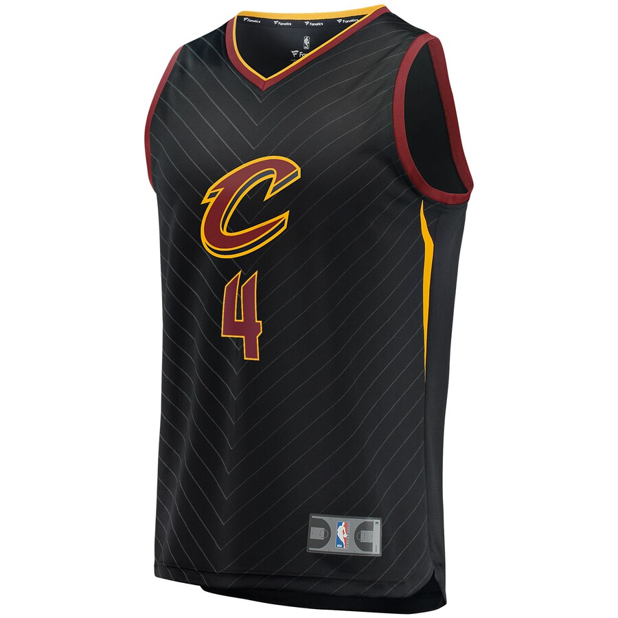 Alternative view of Kevin Porter Jr. Cleveland Cavaliers Fanatics Branded Fast Break Replica Basketball Jersey Black - Statement Edition