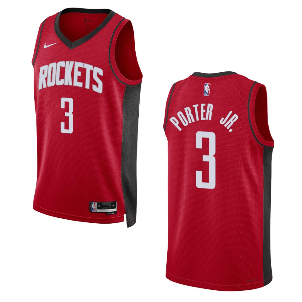 Kevin Porter Jr. Icon Edition Houston Rockets 2022-23 Red Swingman Basketball Jersey