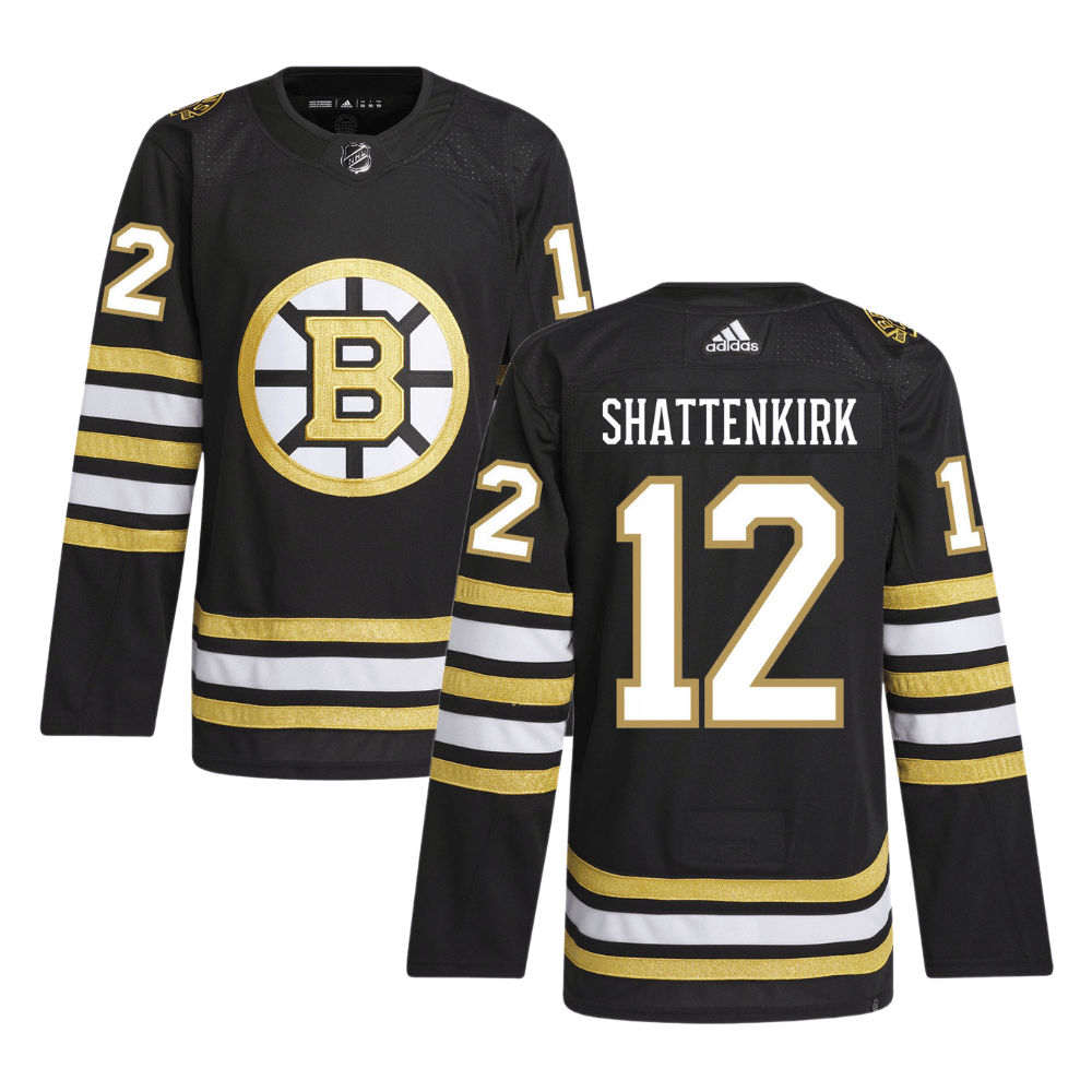 Kevin Shattenkirk 12 Boston Bruins 100th Anniversary Primegreen Home Men Hockey Jersey - Black - JS129 
