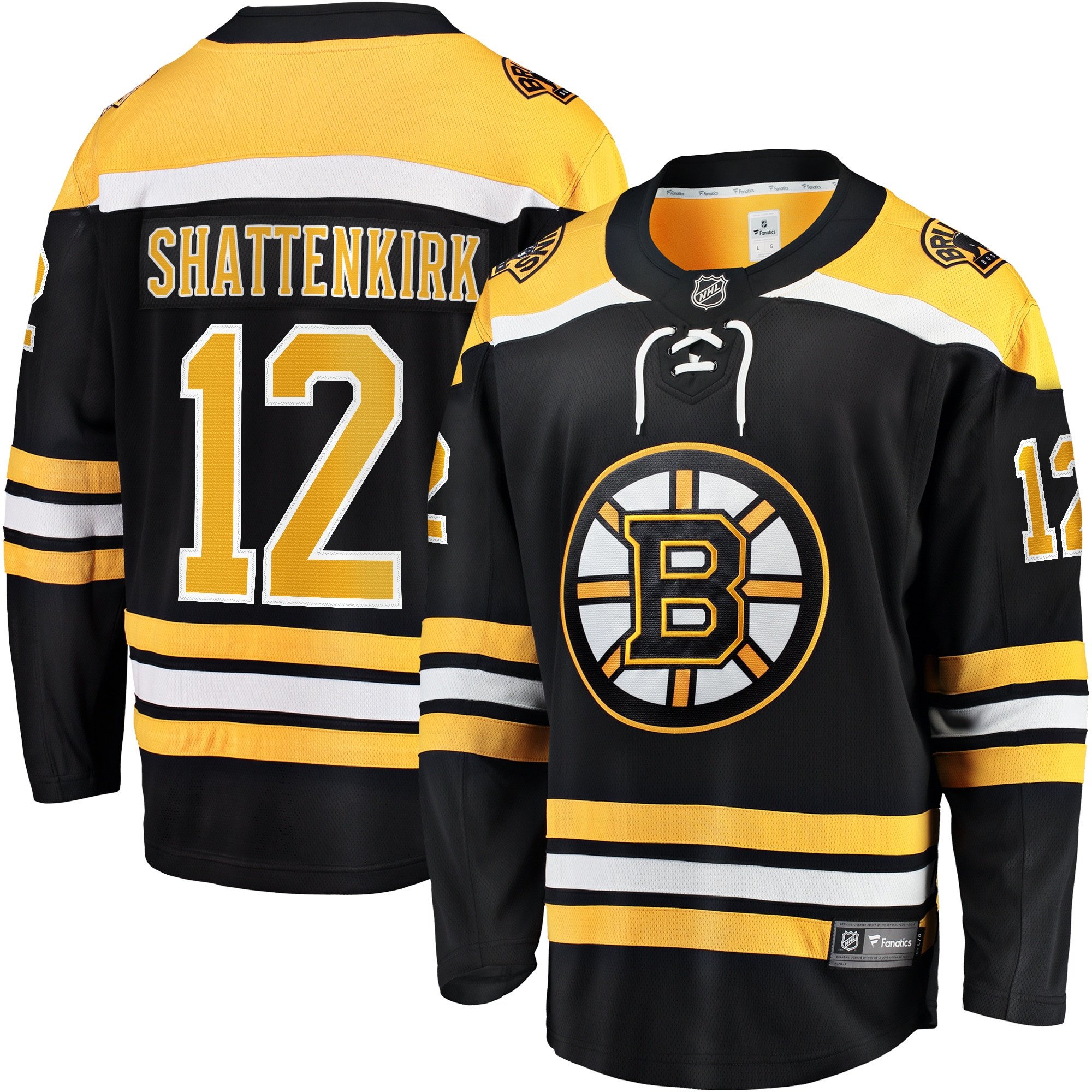 Kevin Shattenkirk 12 Boston Bruins Home Breakaway Hockey Jersey - Men, Black - JS846 