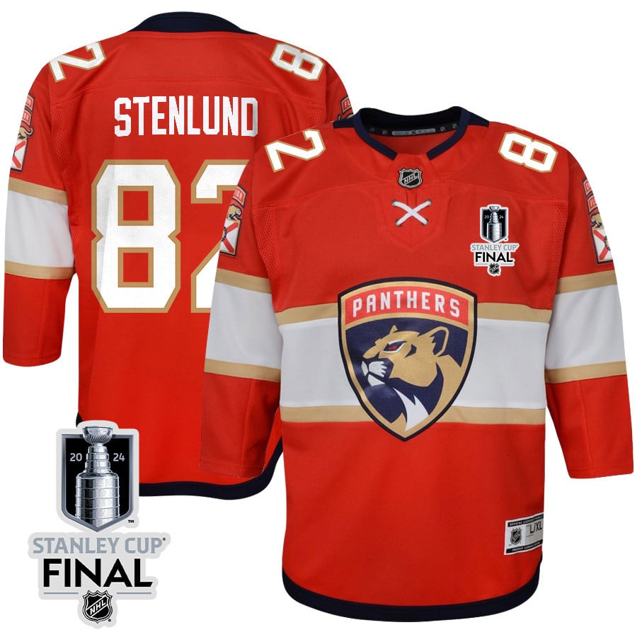 Kevin Stenlund 82 Florida Panthers 2024 STANLEY CUP Final Youth Home Breakaway Hockey Jersey - Red - JS916 