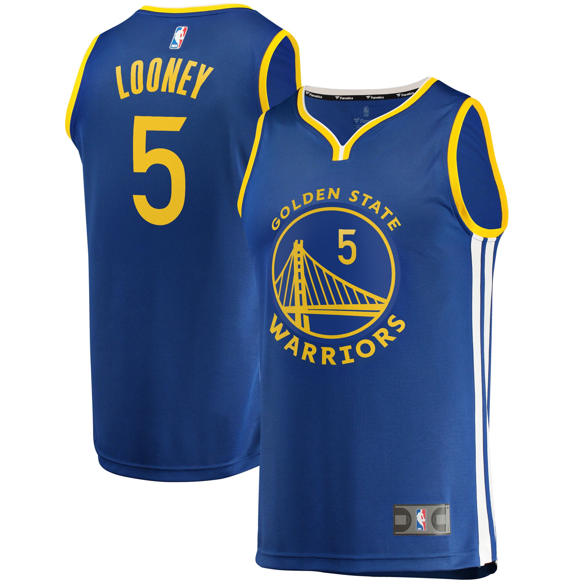 Alternative view of Kevon Looney Golden State Warriors Fanatics Branded Fast Break Replica Basketball Jersey - Icon Edition - Blue
