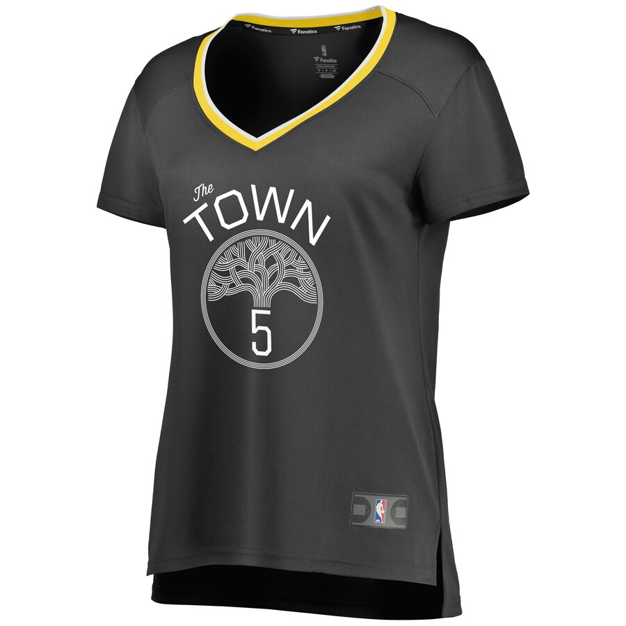 Alternative view of Kevon Looney Golden State Warriors Fanatics Branded Women's Fast Break Replica Player Basketball Jersey - Statement Edition - Black