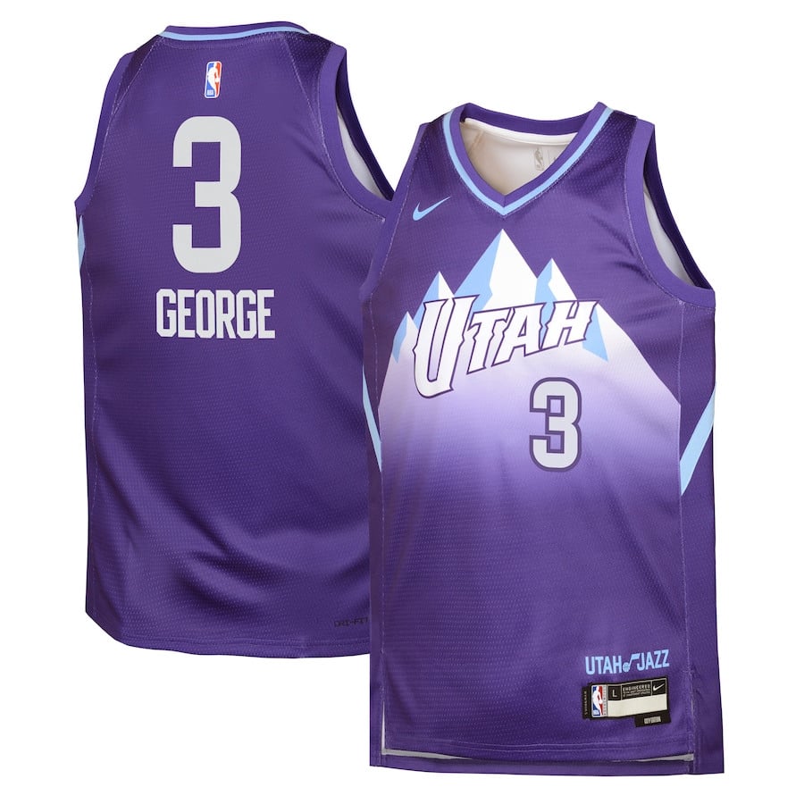 Keyonte George 3 Utah Jazz 2024/25 Swingman Player YOUTH Hockey Jersey - City Edition - Purple - JS574 