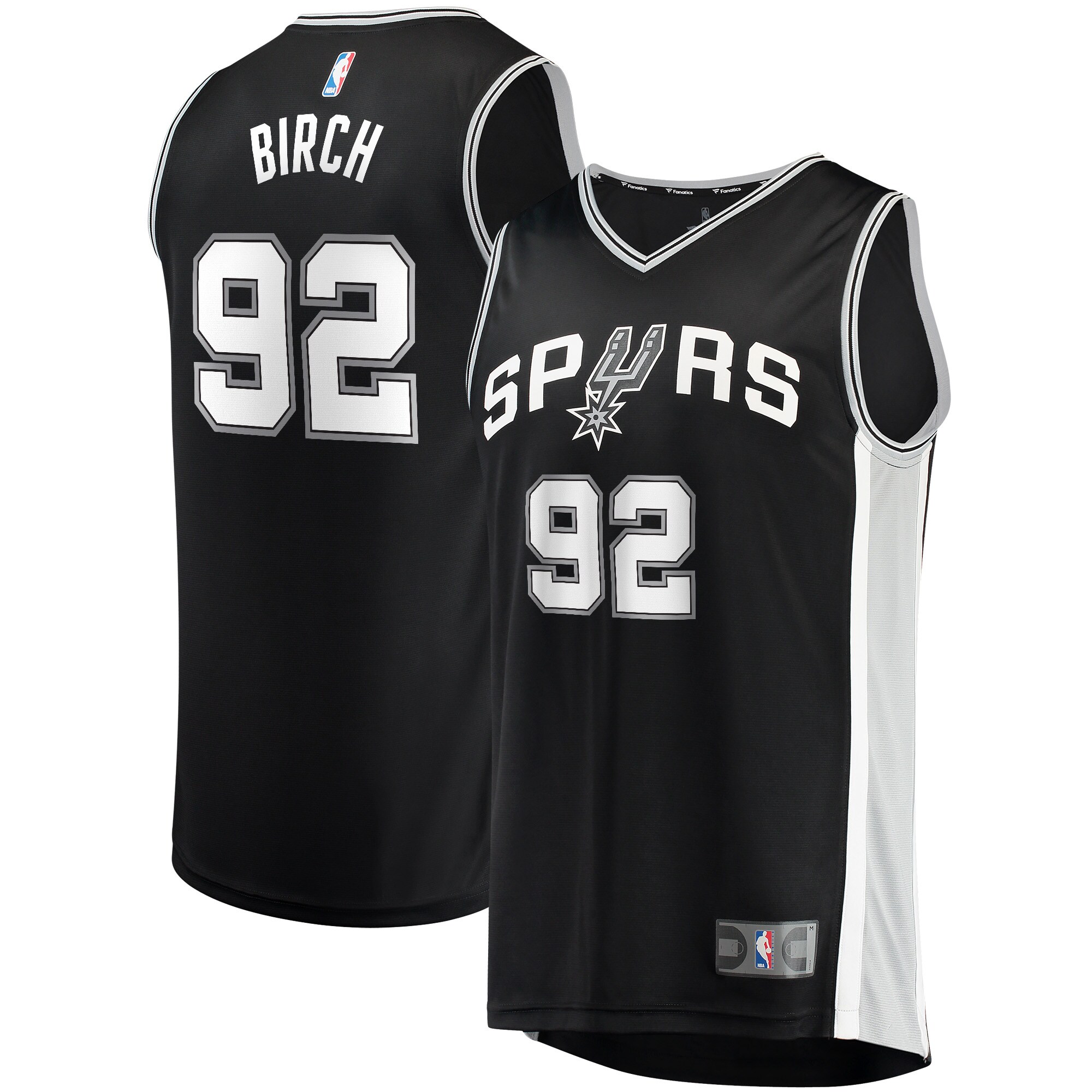 Alternative view of Khem Birch San Antonio Spurs Fanatics Branded Youth Fast Break Player Basketball Jersey - Icon Edition - Black