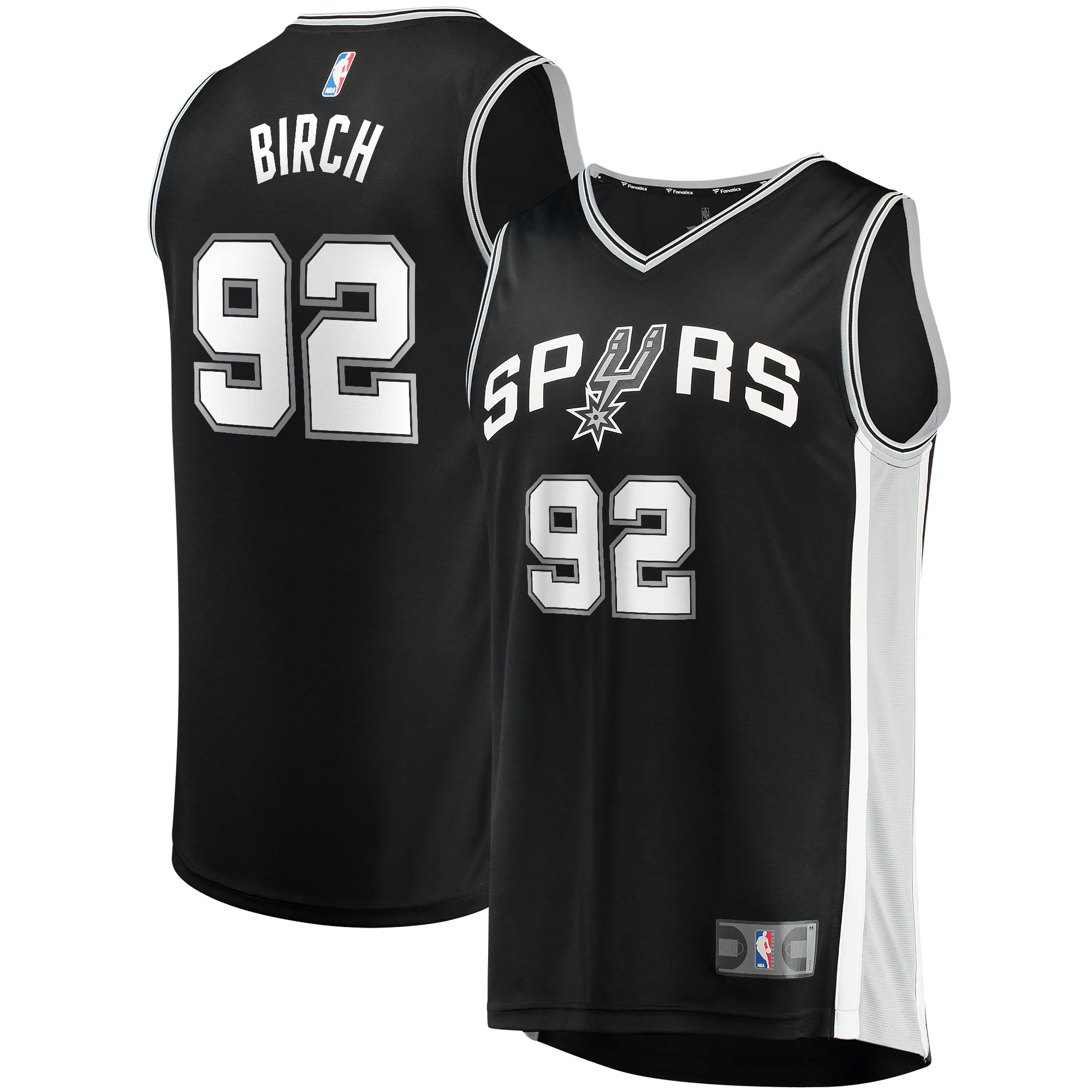 Khem Birch San Antonio Spurs Fanatics Branded Youth Fast Break Player Basketball Jersey - Icon Edition - Black