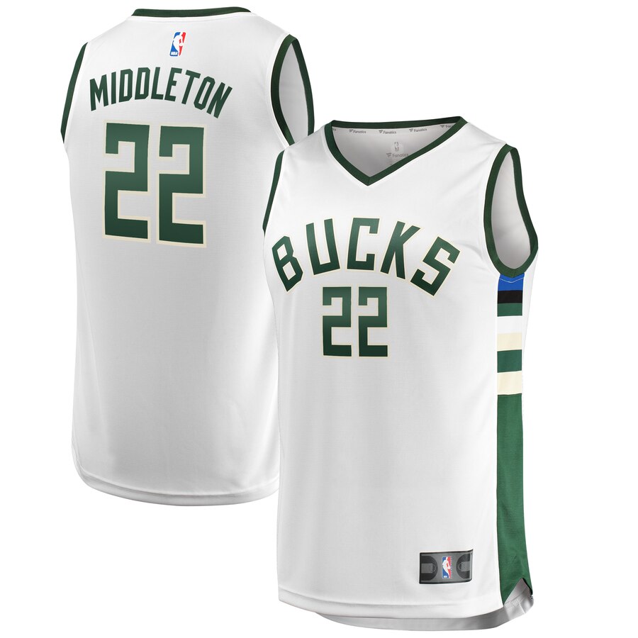 Khris Middleton Milwaukee Bucks Fanatics Branded Fast Break Basketball Jersey - Association Edition - White