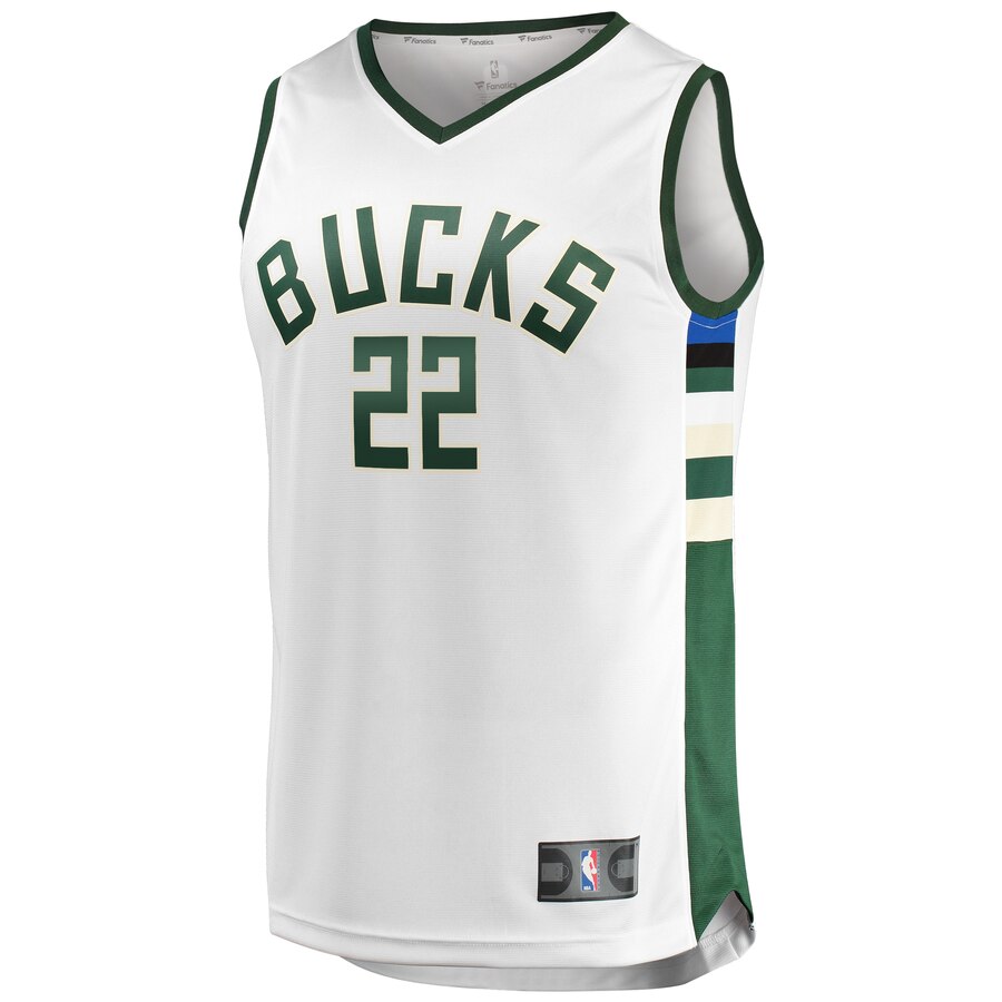 Alternative view of Khris Middleton Milwaukee Bucks Fanatics Branded Fast Break Basketball Jersey - Association Edition - White