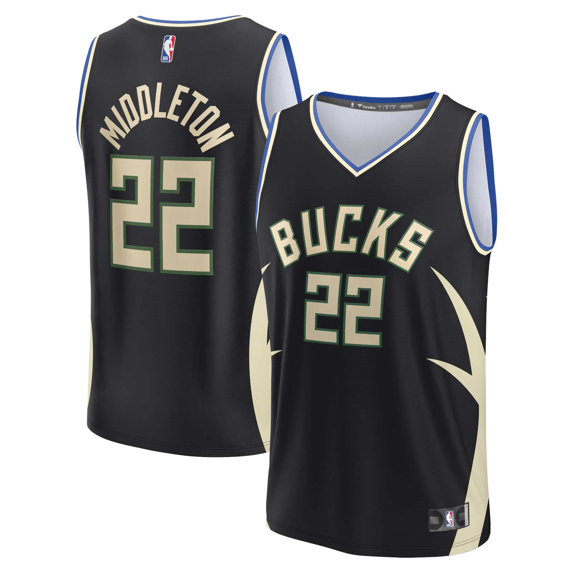 Khris Middleton Milwaukee Bucks Fanatics Branded Fast Break Replica Player Basketball Jersey - Statement Edition - Black