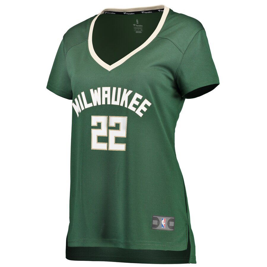 Alternative view of Khris Middleton Milwaukee Bucks Fanatics Branded Women's Fast Break Replica Player Basketball Jersey - Icon Edition - Hunter Green