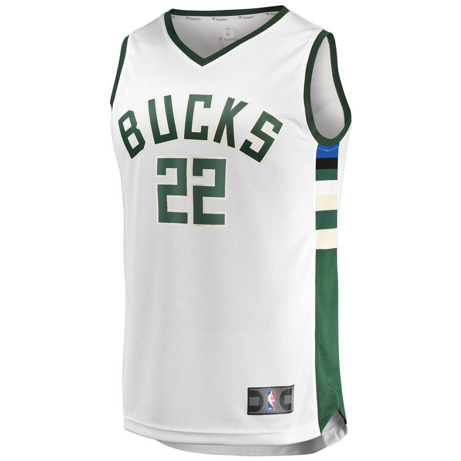 Alternative view of Khris Middleton Milwaukee Bucks Fanatics Branded Youth Fast Break Replica Player Basketball Jersey - Association Edition - White