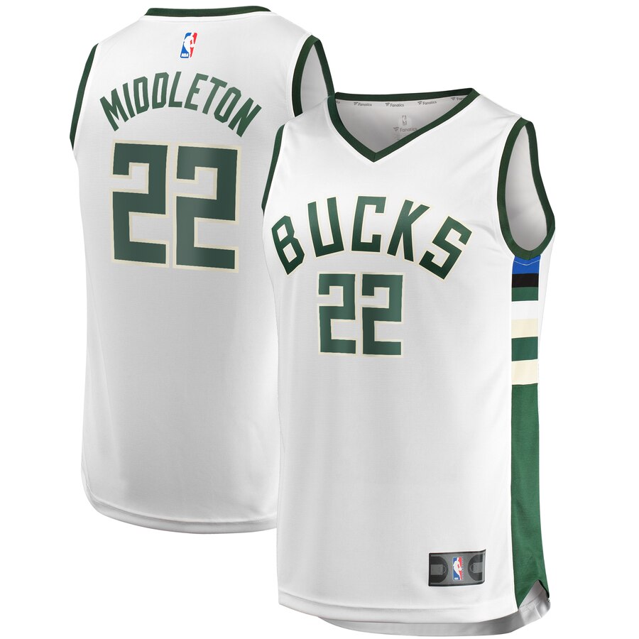 Khris Middleton Milwaukee Bucks Fanatics Branded Youth Fast Break Replica Player Basketball Jersey - Association Edition - White