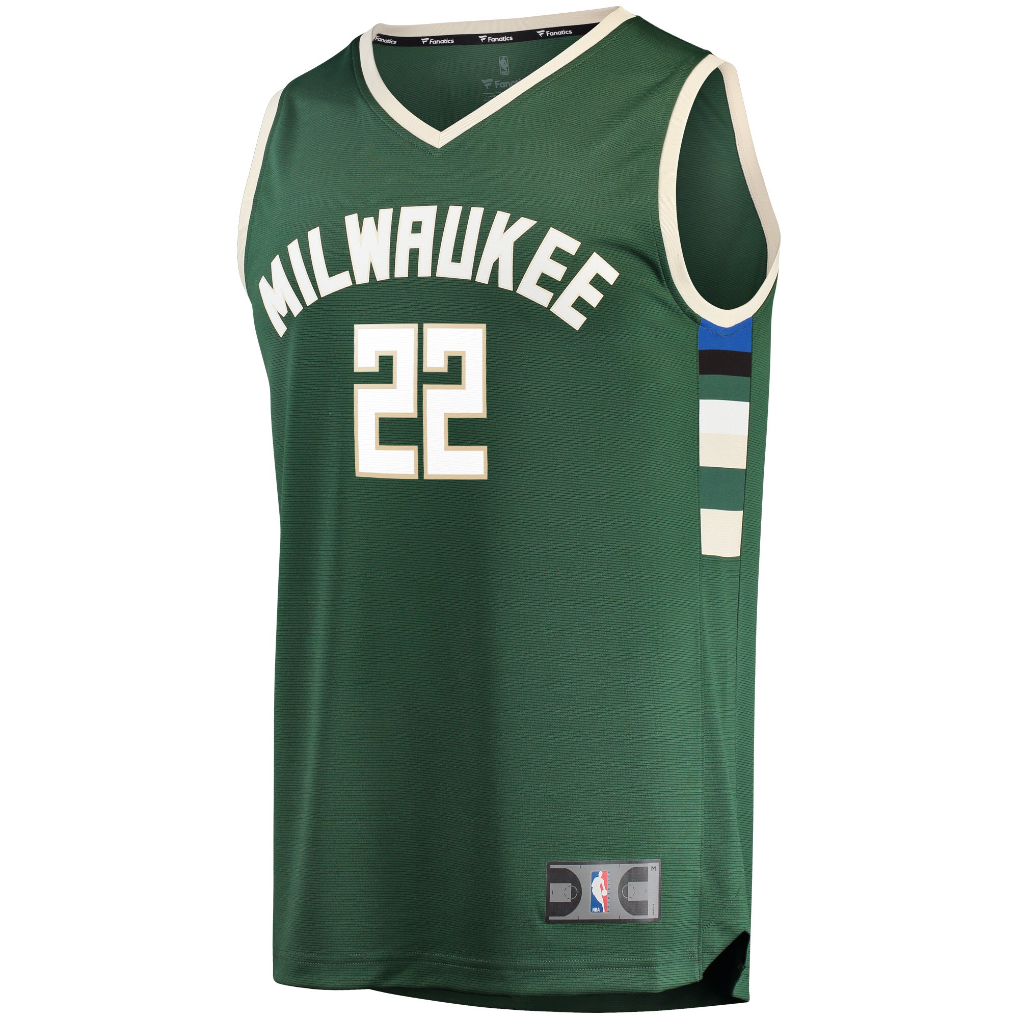Alternative view of Khris Middleton Milwaukee Bucks Fanatics Fast Break Road Replica Player Basketball Jersey Green - Icon Edition