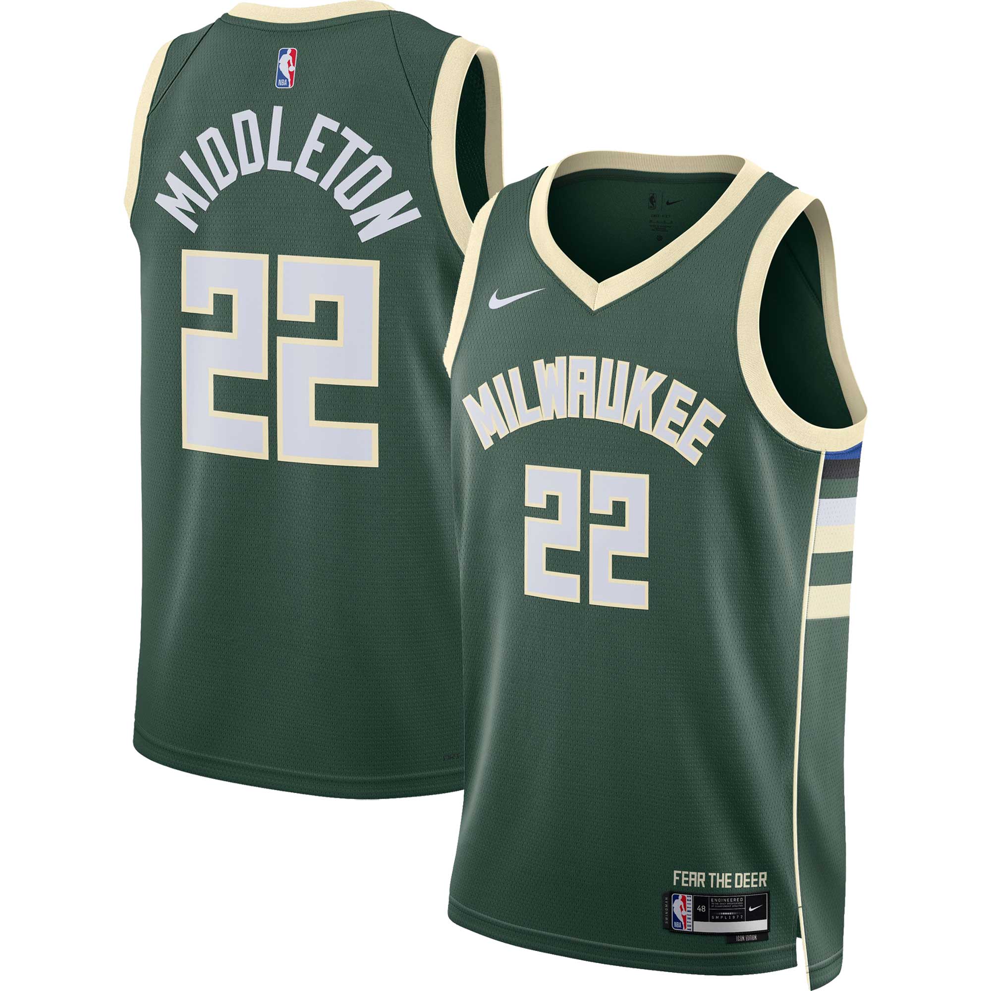 Khris Middleton Milwaukee Bucks Unisex Swingman Basketball Jersey – Icon Edition – Hunter Green