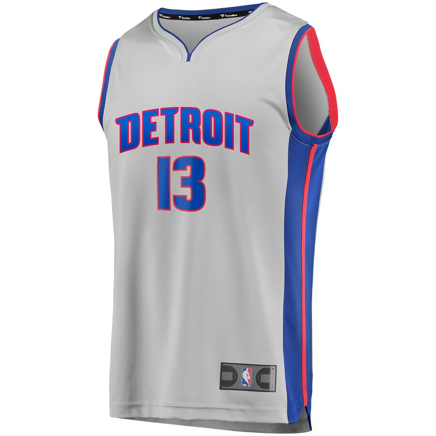 Alternative view of Khyri Thomas Detroit Pistons Fanatics Branded Youth Fast Break Replica Player Basketball Jersey - Statement Edition - Gray