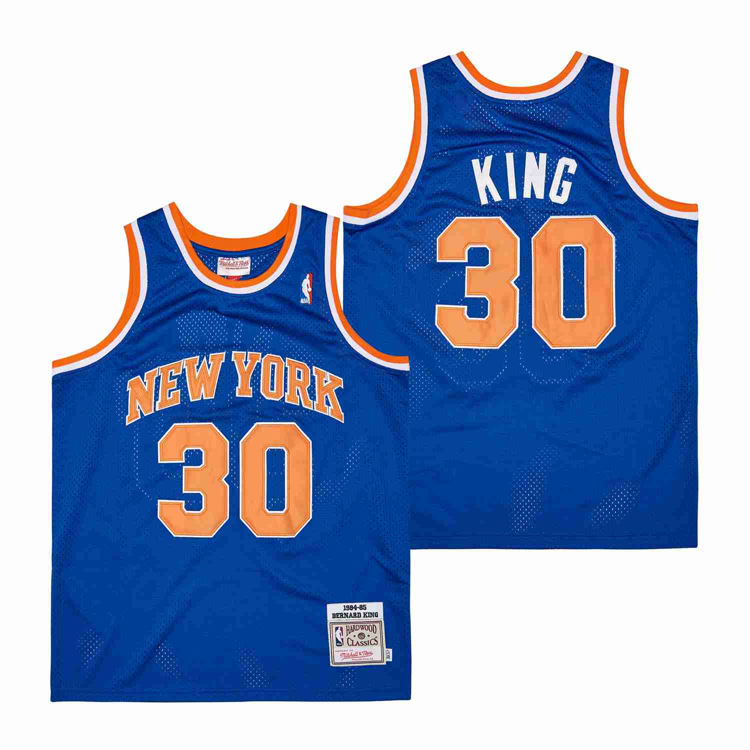 Alternative view of King 30 New York Knicks Throwback Swingman Basketball Jersey - Blue - JS775 