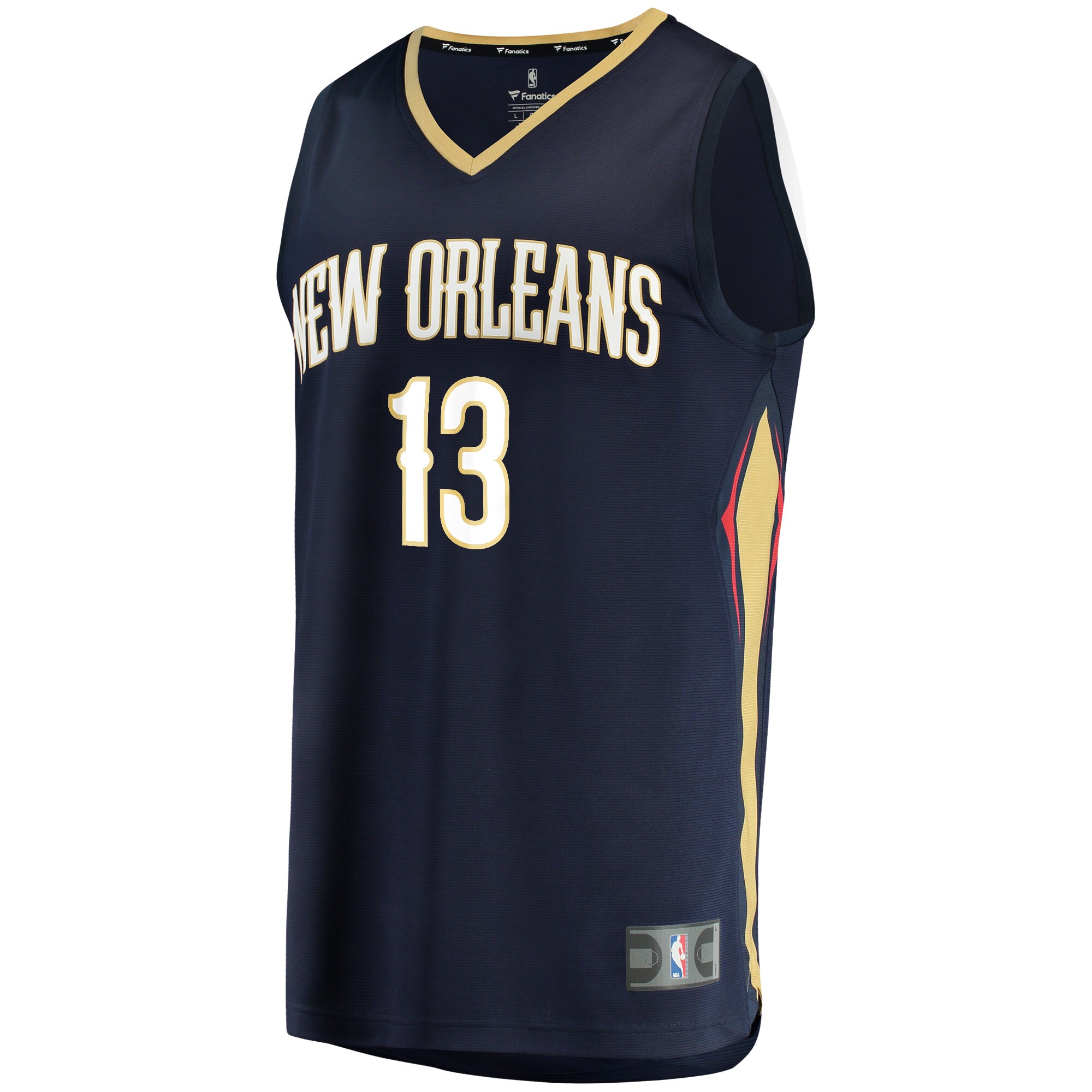 Alternative view of Kira Lewis Jr. New Orleans Pelicans Fanatics Youth Fast Break Replica Basketball Jersey Navy - Icon Edition