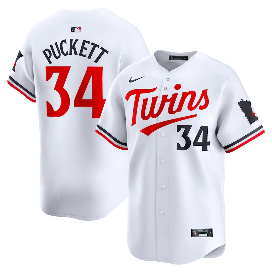 Kirby Puckett 34 Minnesota Twins Home Limited Player Men Baseball Jersey - White 