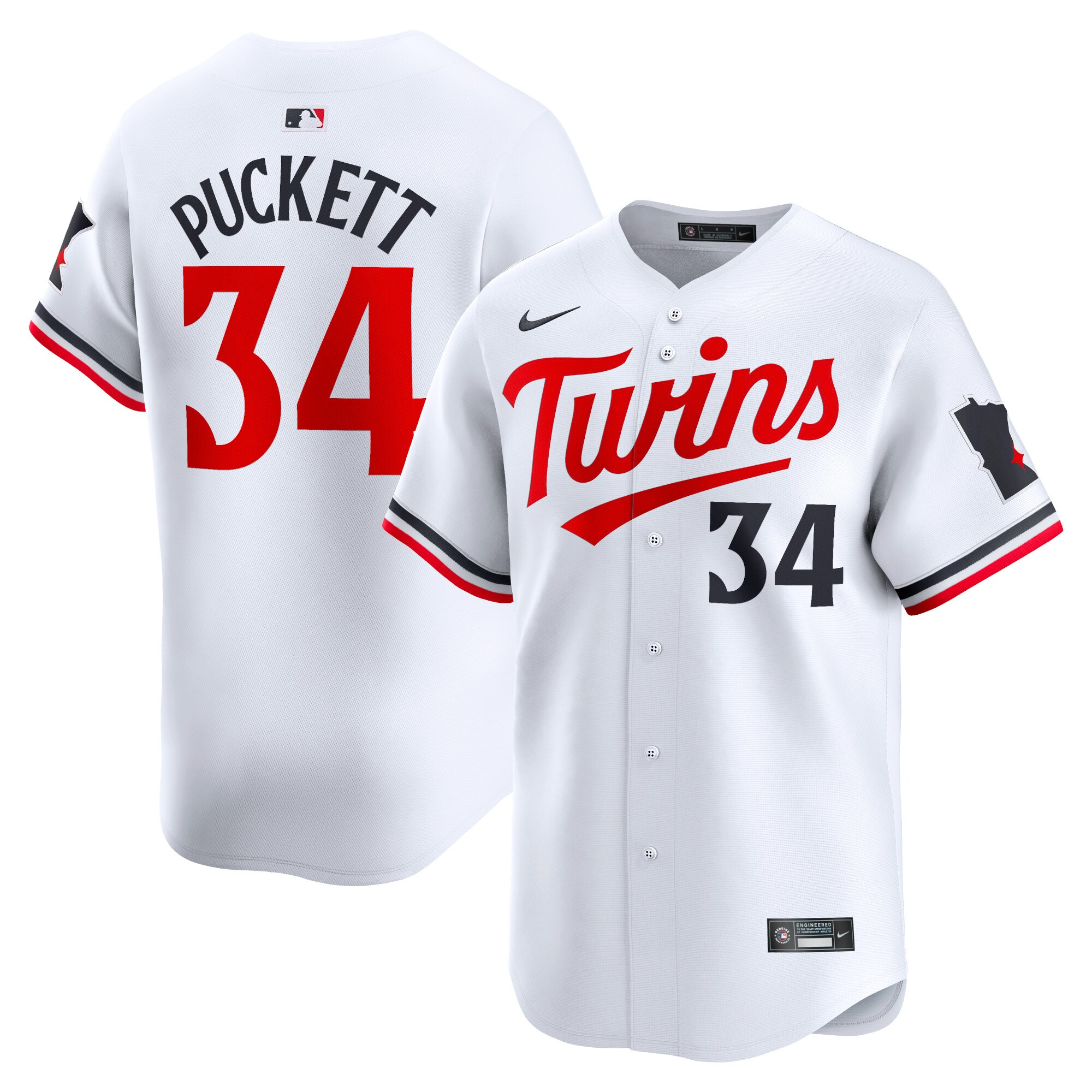 Kirby Puckett Minnesota Twins Home Limited Player Baseball Jersey - White