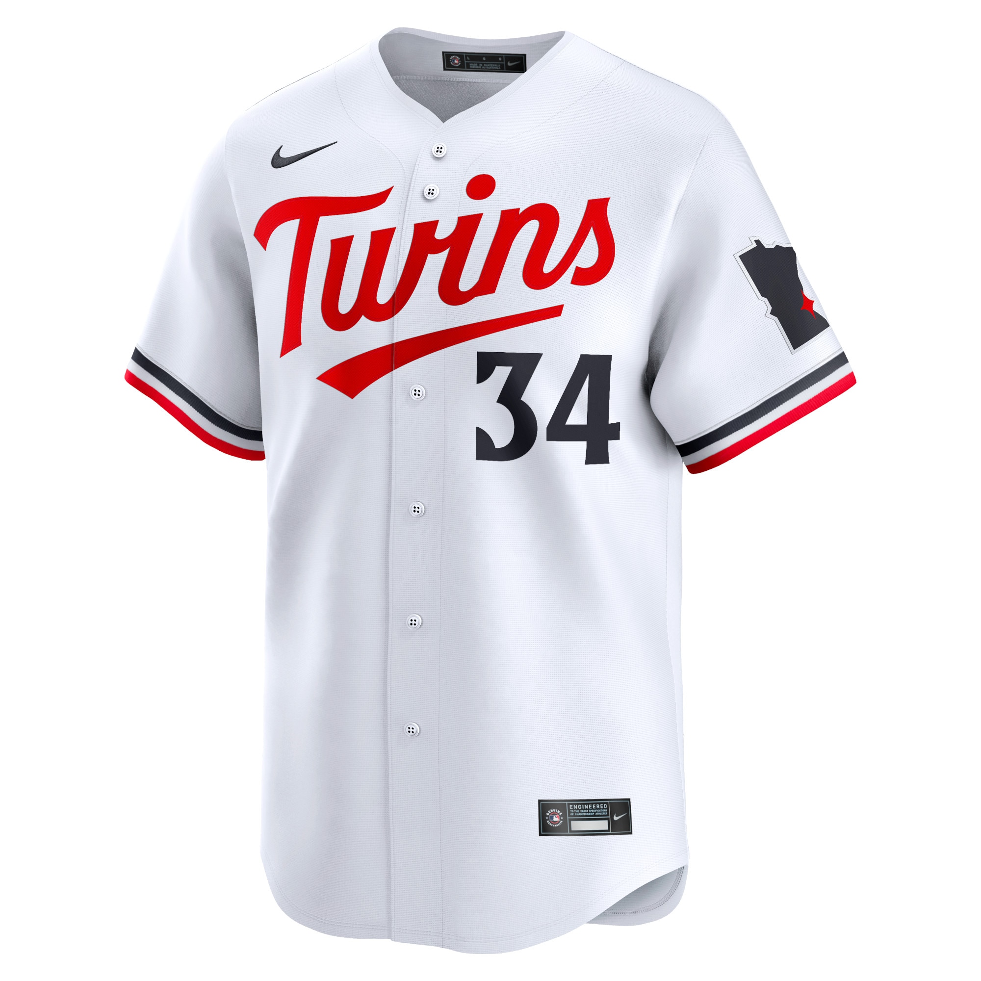 Alternative view of Kirby Puckett Minnesota Twins Home Limited Player Baseball Jersey - White