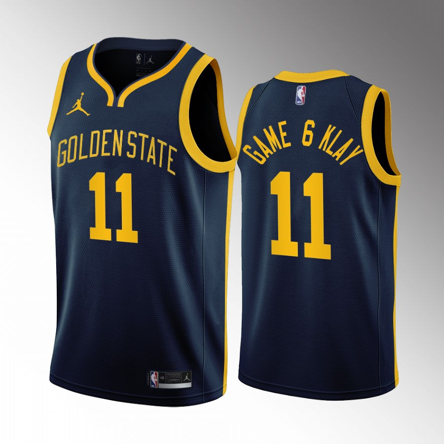 Klay Thompson 11 Game 6 Klay Golden State Warriors Navy Basketball Jersey Statement - JS196 