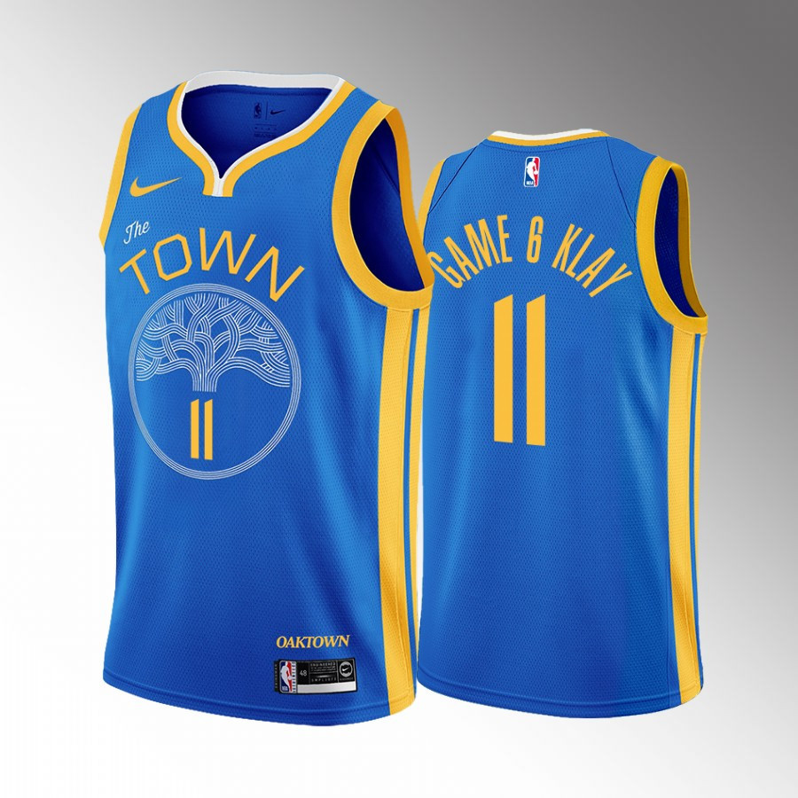 Klay Thompson 11 Game 6 Klay Golden State Warriors Royal Men Basketball Jersey Earned - JS364 