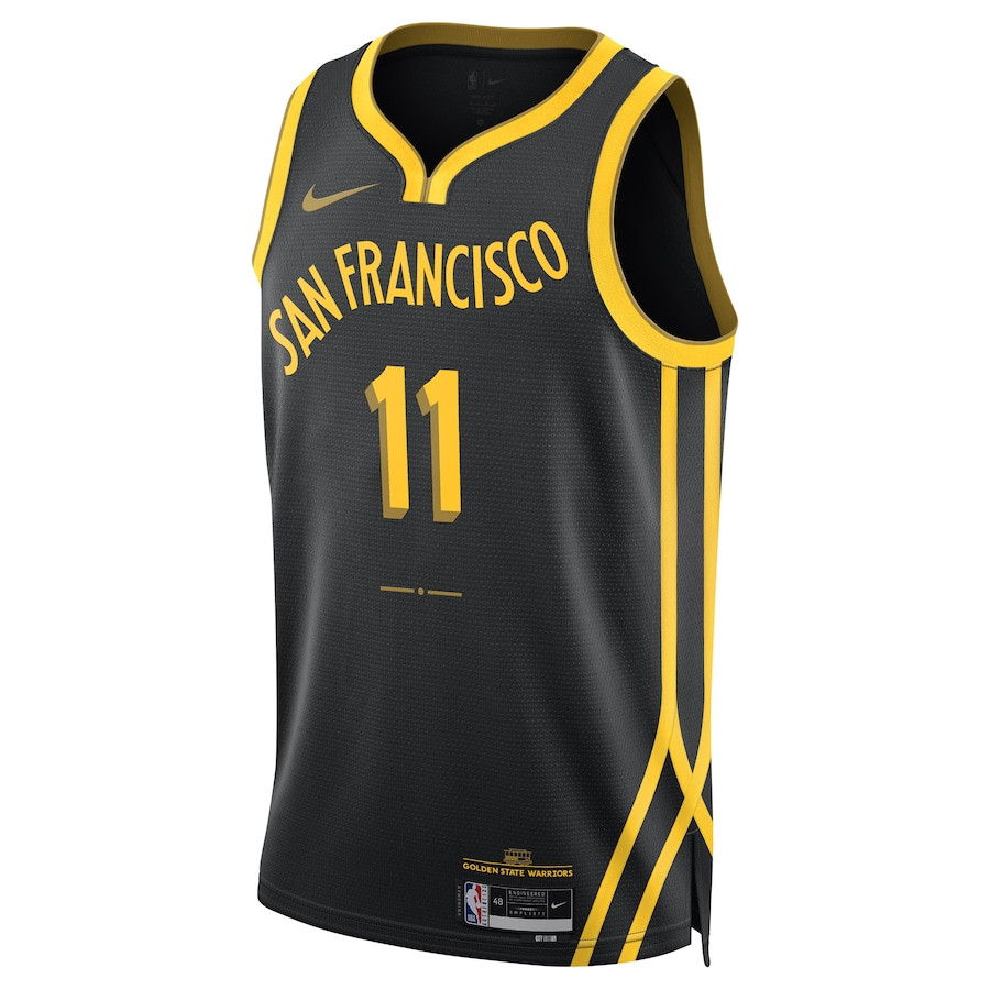 Alternative view of Klay Thompson 11 Golden State Warriors 2023/24 Swingman Basketball Jersey - City Edition - Unisex Black - JS630 