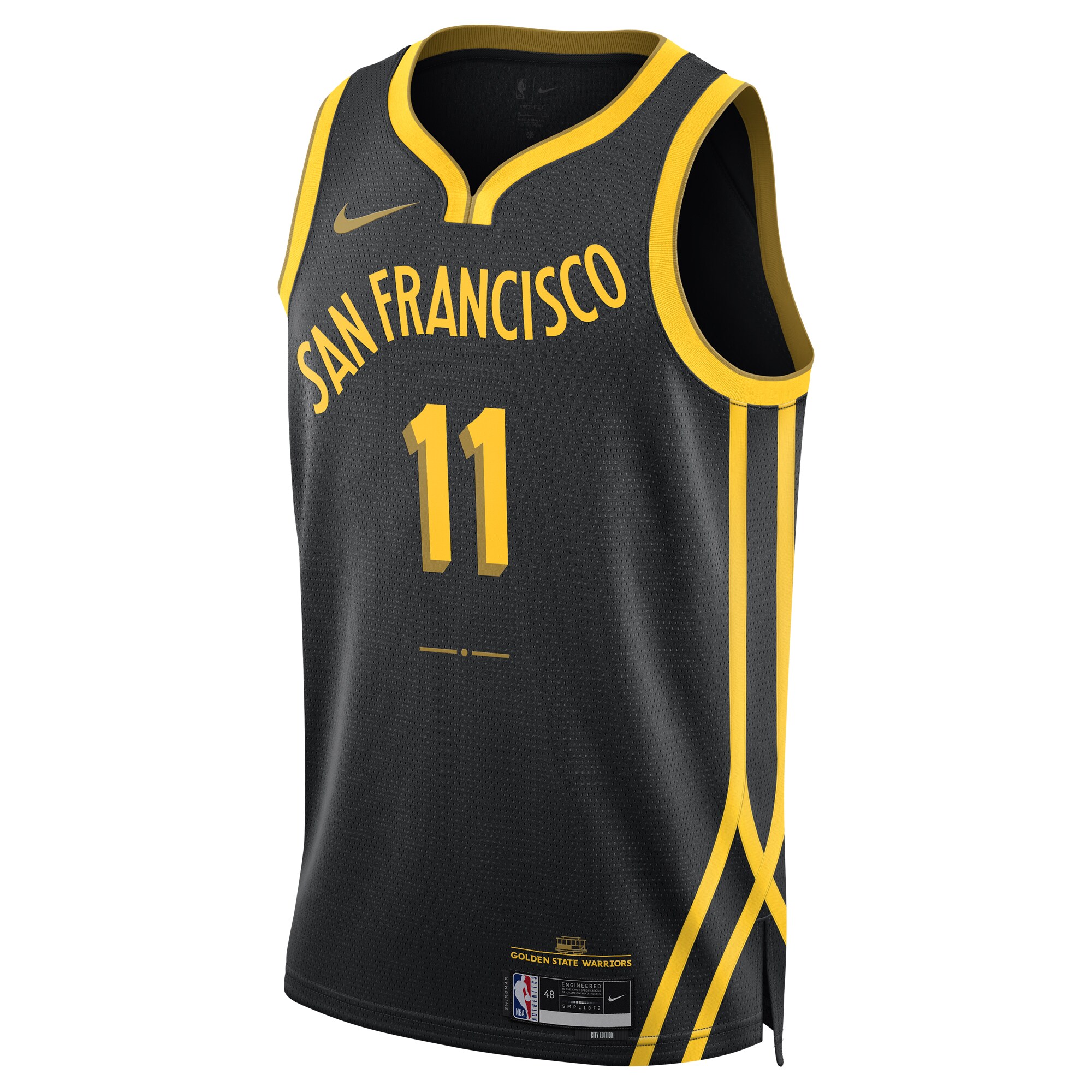 Alternative view of Klay Thompson Golden State Warriors Unisex 2023/24 Swingman Basketball Jersey - Black - City Edition