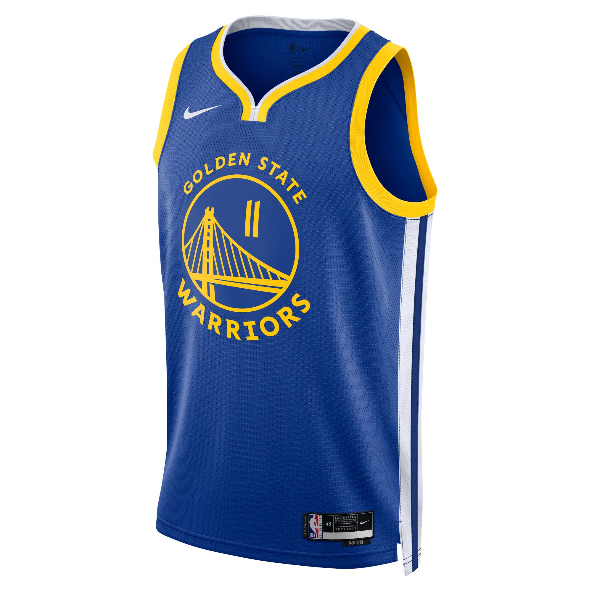 Alternative view of Klay Thompson Golden State Warriors Unisex Swingman Basketball Jersey - Icon Edition - Royal