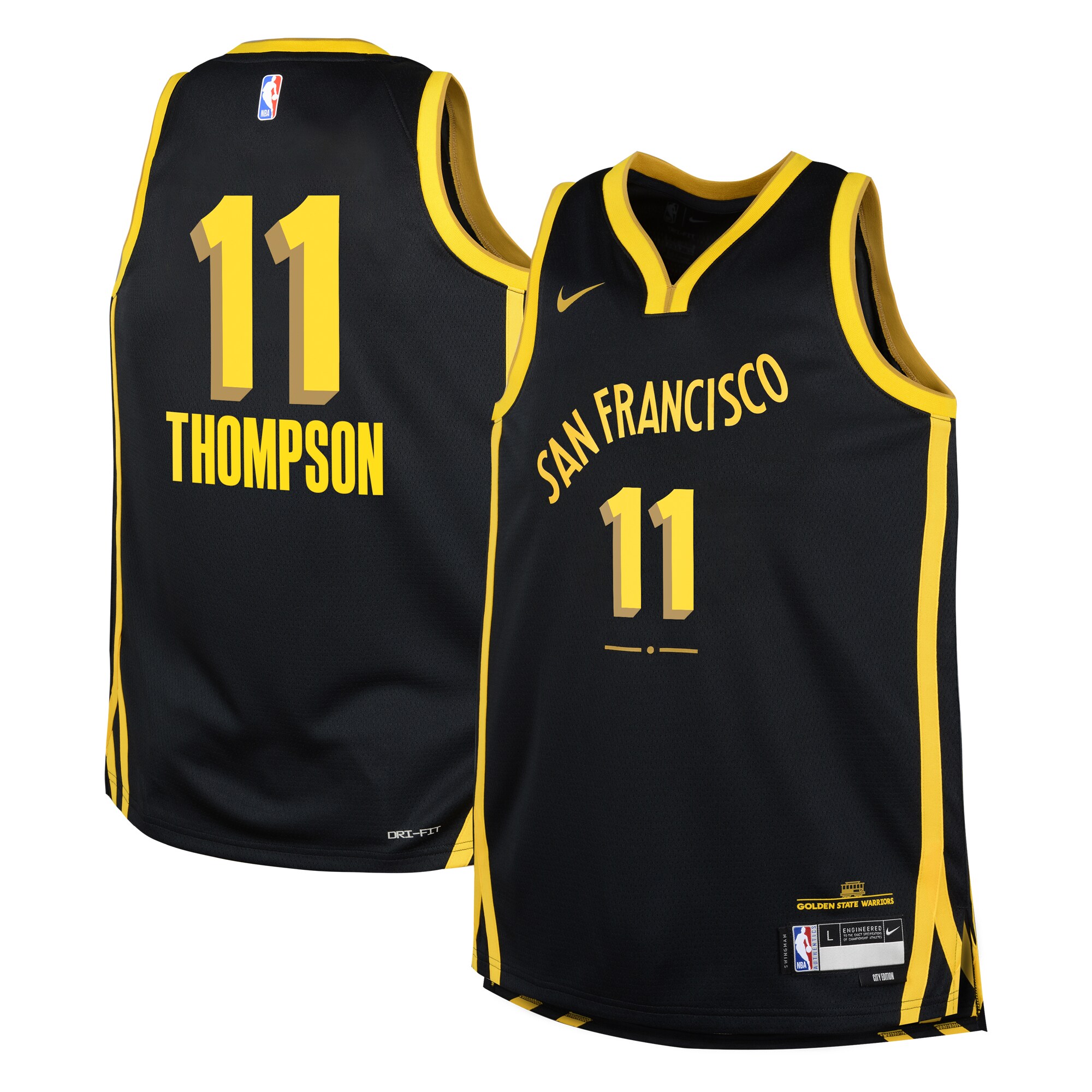 Klay Thompson Golden State Warriors Youth Swingman Replica Basketball Jersey - City Edition - Black