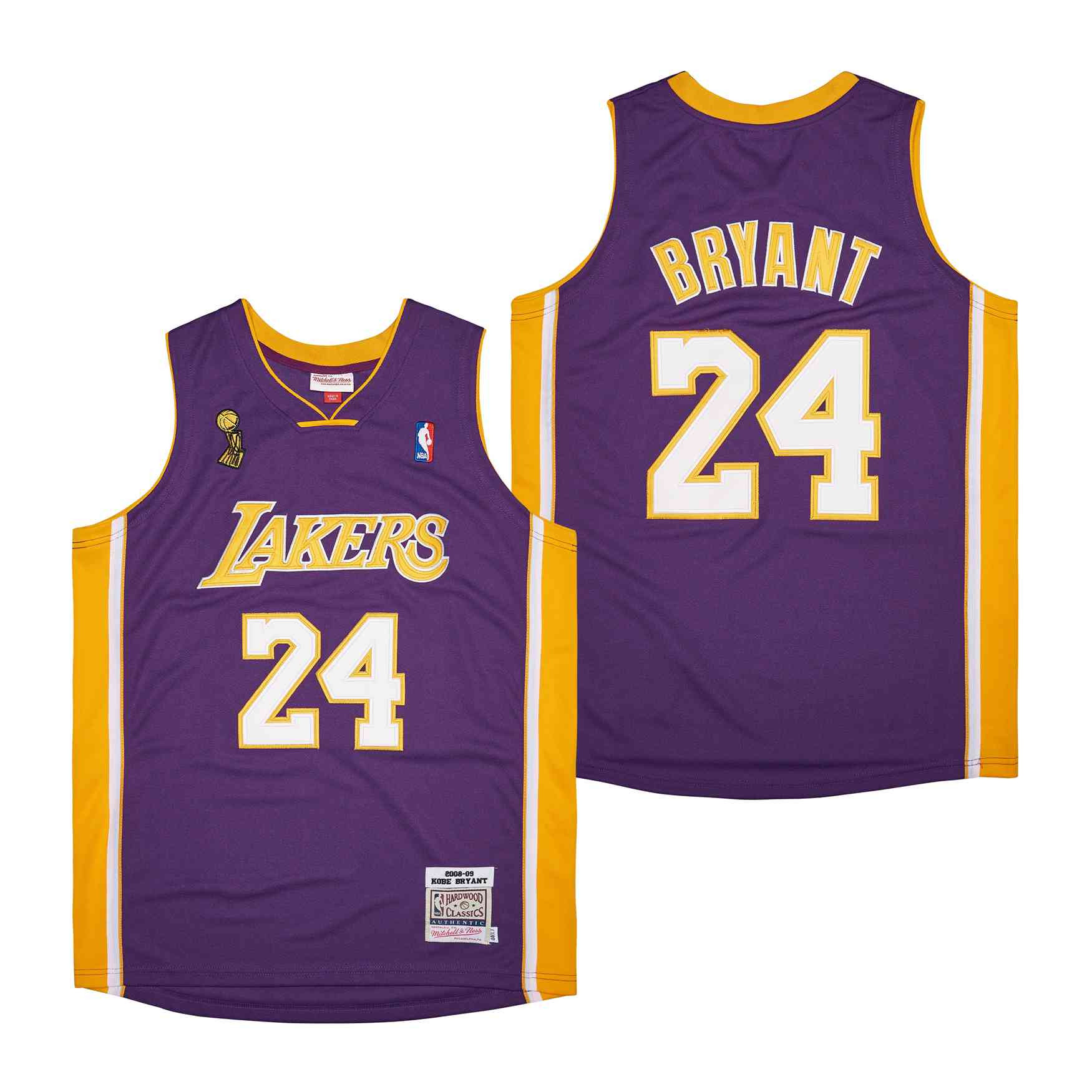 Alternative view of Kobe Bryant 24 Los Angeles Lakers Basketball Genius Retro Basketball Jersey - Purple - JS500 