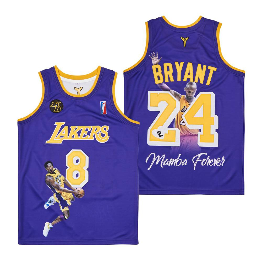 Kobe Bryant 24 Los Angeles Lakers Legendary Icon Swingman Basketball Jersey - Purple - JS152 