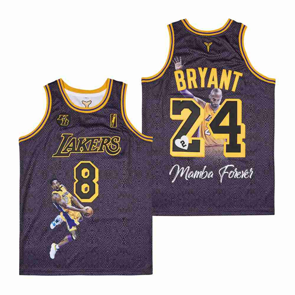 Kobe Bryant 24 Los Angeles Lakers Mamba Mentality Swingman Basketball Jersey - Purple - JS271 