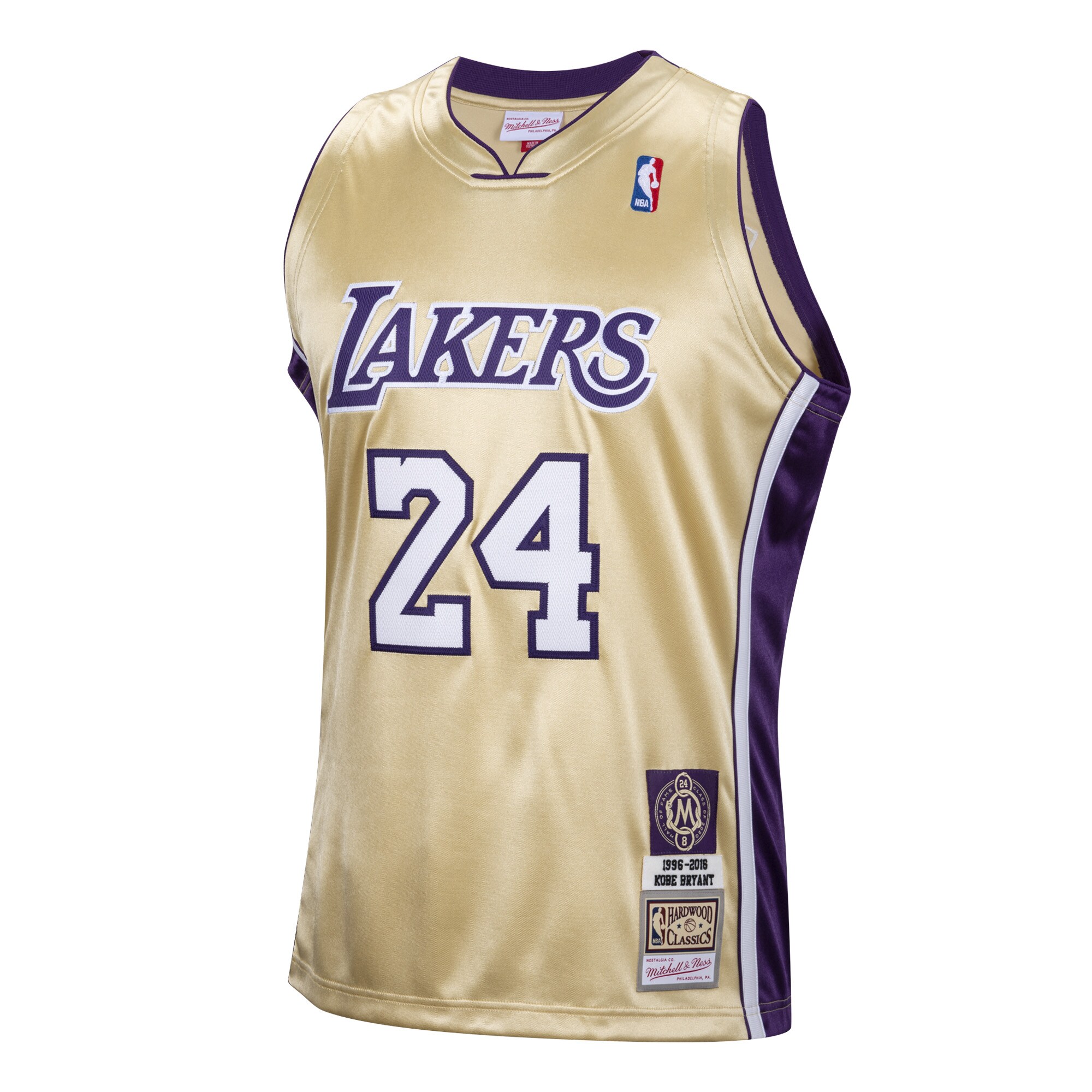 Alternative view of Kobe Bryant Los Angeles Lakers Mitchell & Ness Hall Of Fame Class Of 2020 #24 Authentic Hardwood Classics Basketball Jersey - Gold