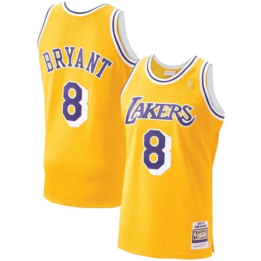 Kobe Bryant Los Angeles Lakers Mitchell & Ness 1996-97 Hardwood Classics Player Basketball Jersey - Gold - JS431 
