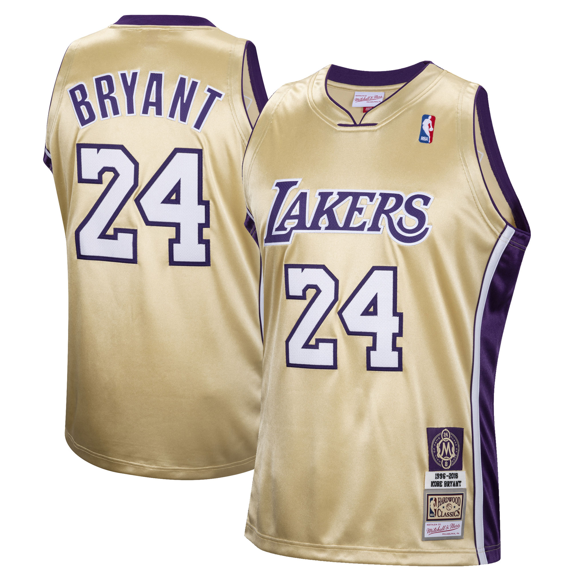 Kobe Bryant Los Angeles Lakers Mitchell & Ness Hall Of Fame Class Of 2020 #24 Authentic Hardwood Classics Basketball Jersey - Gold