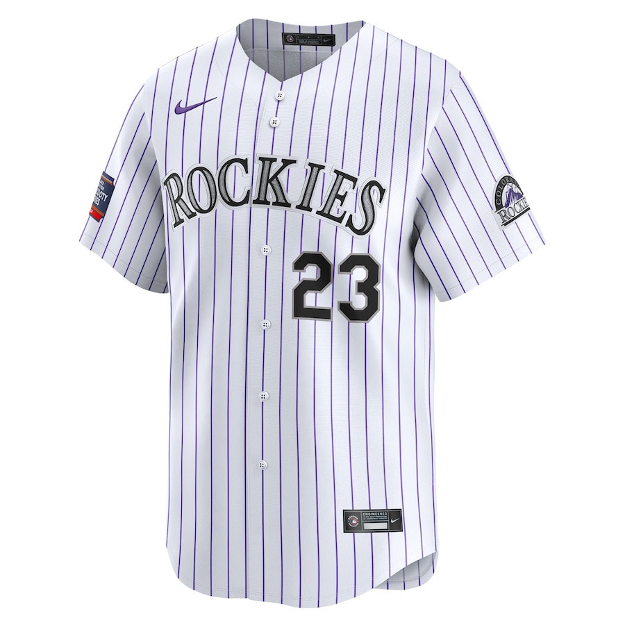 Alternative view of Kris Bryant 23 Colorado Rockies 2024 MLB World Tour Mexico City Series Home Limited Baseball Jersey - White