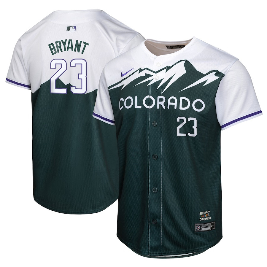 Kris Bryant 23 Colorado Rockies City Connect Limited YOUTH Baseball Jersey - Green