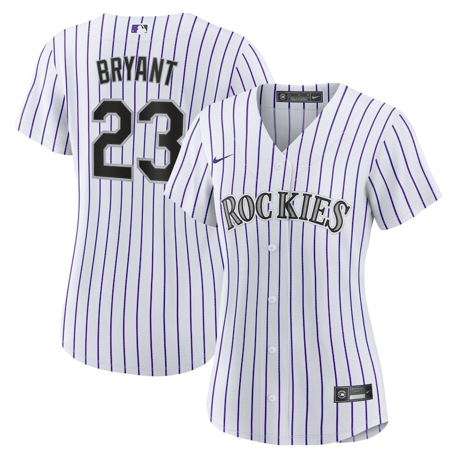 Kris Bryant 23 Colorado Rockies Women's Player Baseball Jersey - White/Purple