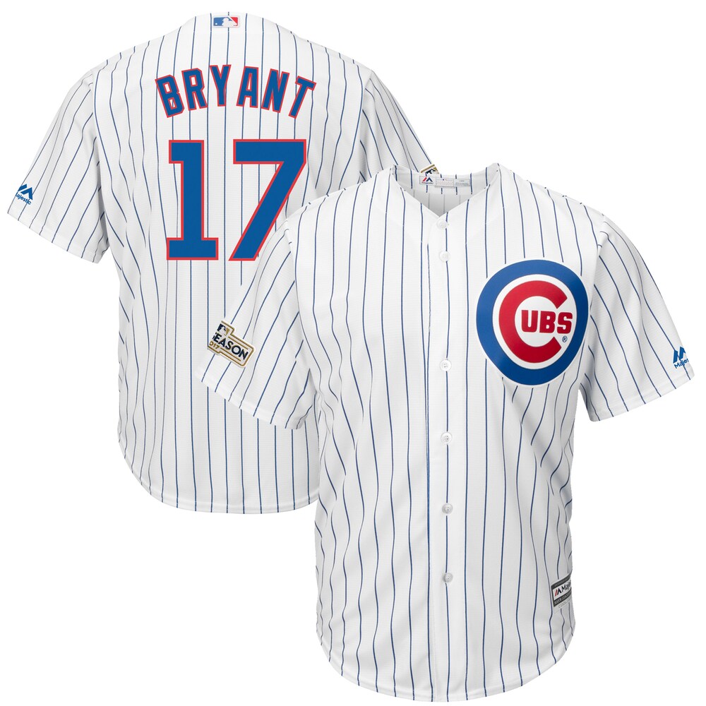 Kris Bryant Chicago Cubs Majestic 2017 Postseason Cool Base Player Baseball Jersey - White