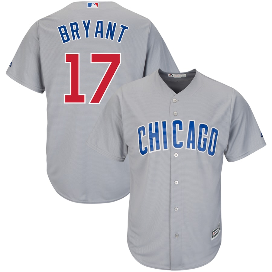 Kris Bryant Chicago Cubs Majestic Cool Base Player Baseball Jersey - Gray