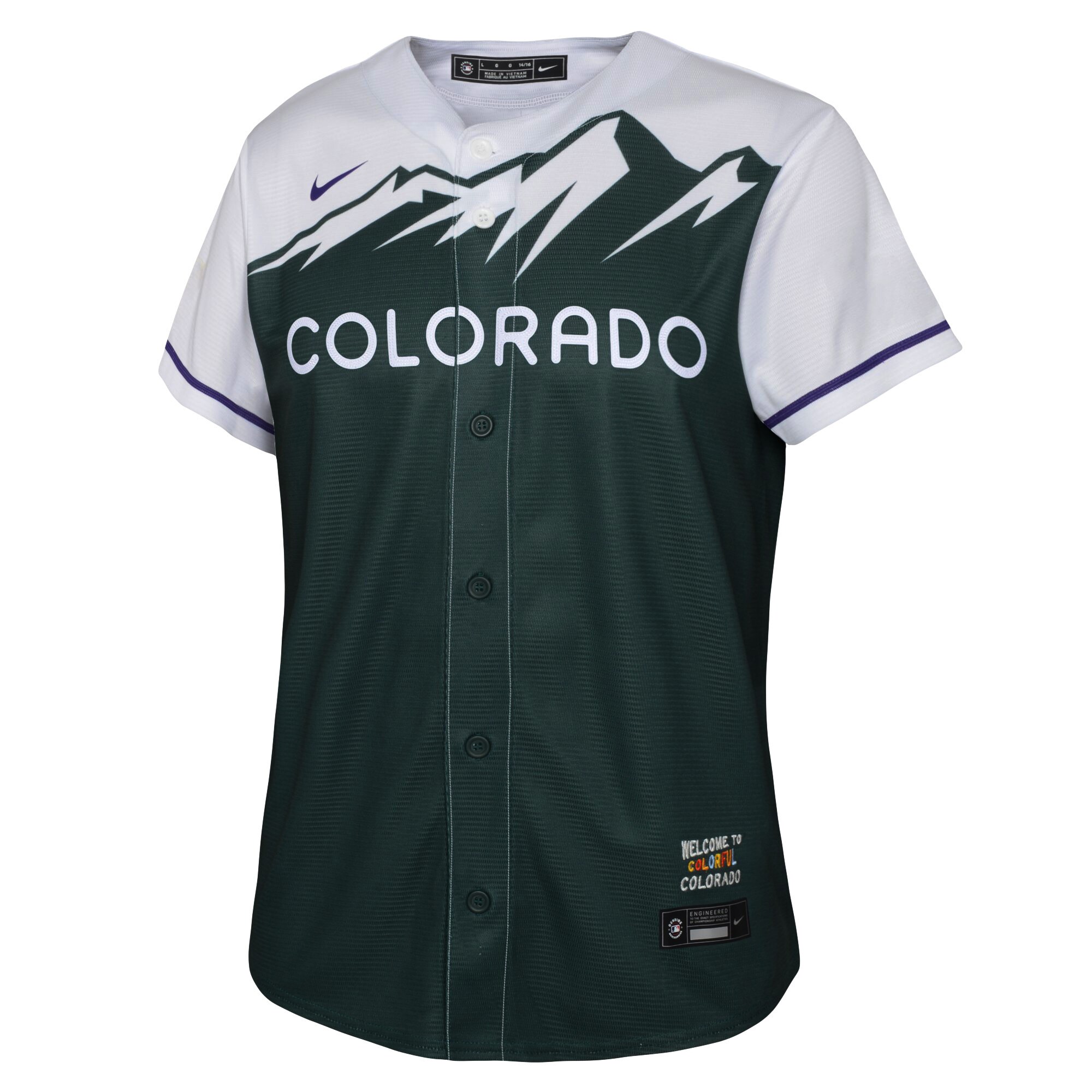Alternative view of Kris Bryant Colorado Rockies Youth City Connect Replica Player Baseball Jersey - Green