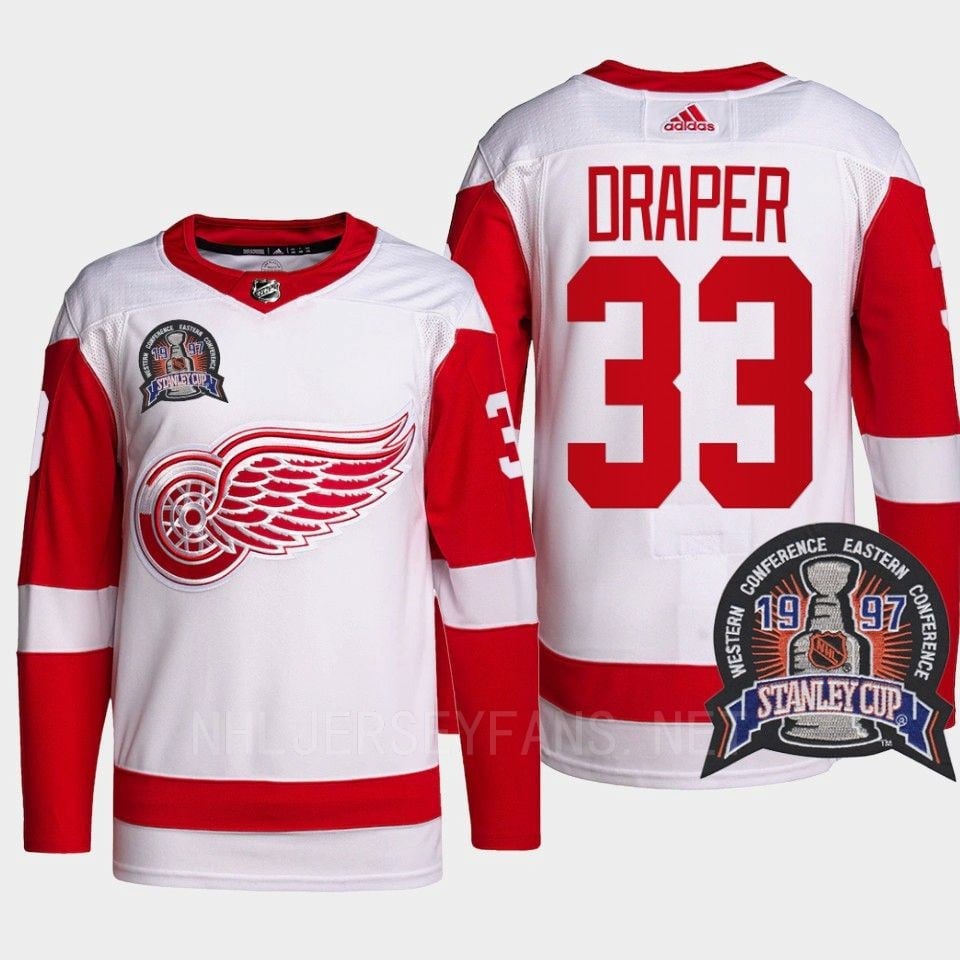 Kris Draper 33 1997 Stanley Cup Detroit Red Wings Red Hockey Jersey 25th Anniversary - JS379 