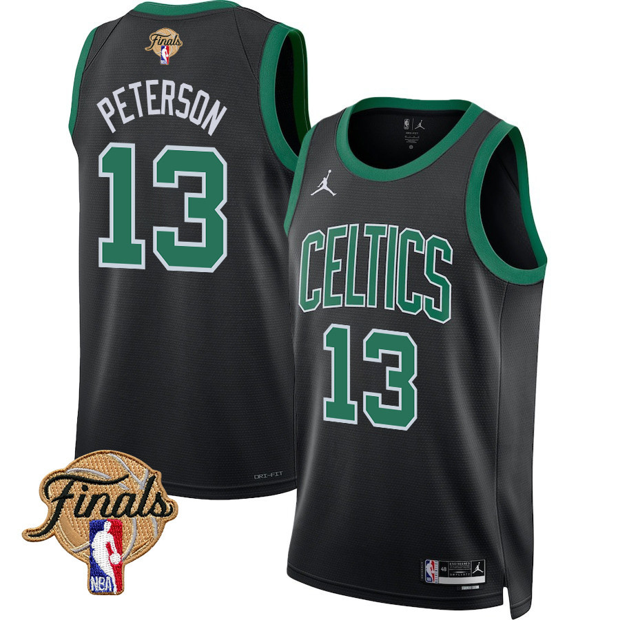 Kristaps Porzingis 8 Boston Celtics 2024 FINALS PATCH Swingman Basketball Jersey - Statement Edition - Black - JS540