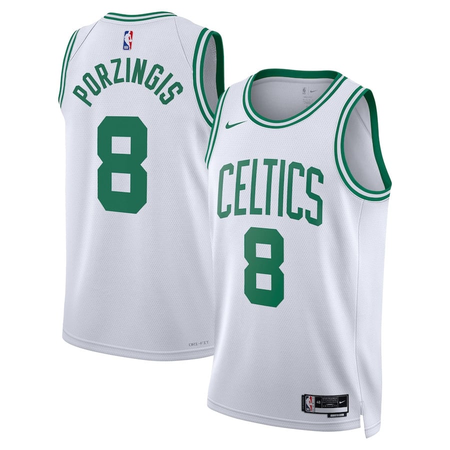 Kristaps Porzingis 8 Boston Celtics Unisex Swingman Basketball Jersey - Association Edition - White - JS742