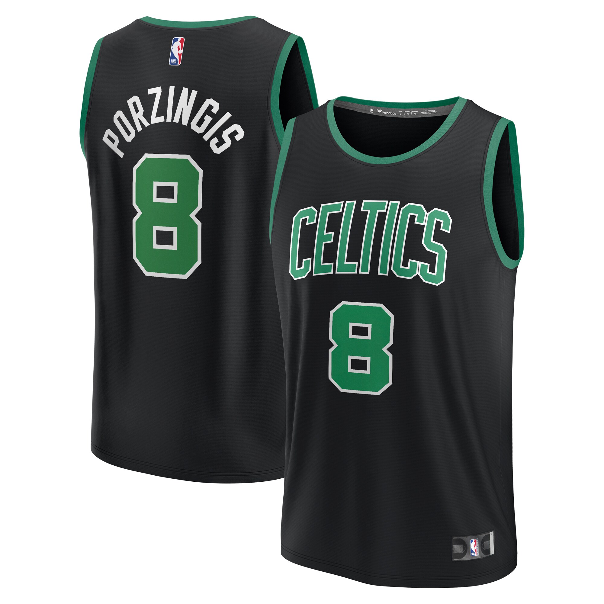 Kristaps Porzingis Boston Celtics Fanatics Fast Break Player Basketball Jersey - Statement Edition - Black