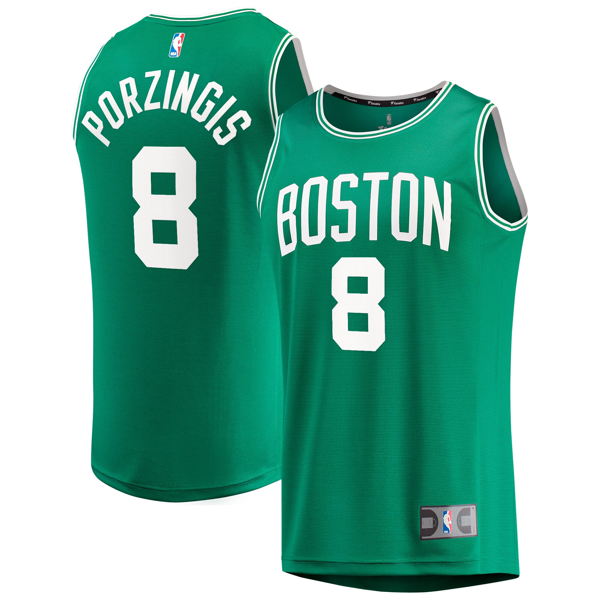 Kristaps Porzingis Boston Celtics Fanatics Youth Fast Break Player Basketball Jersey - Icon Edition - Kelly Green