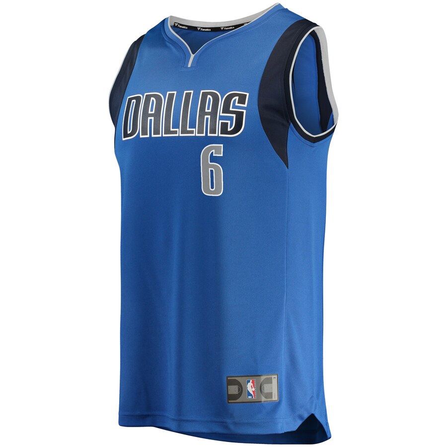 Alternative view of Kristaps Porzingis Dallas Mavericks Fanatics Branded Fast Break Replica Player Basketball Jersey - Blue - Icon Edition
