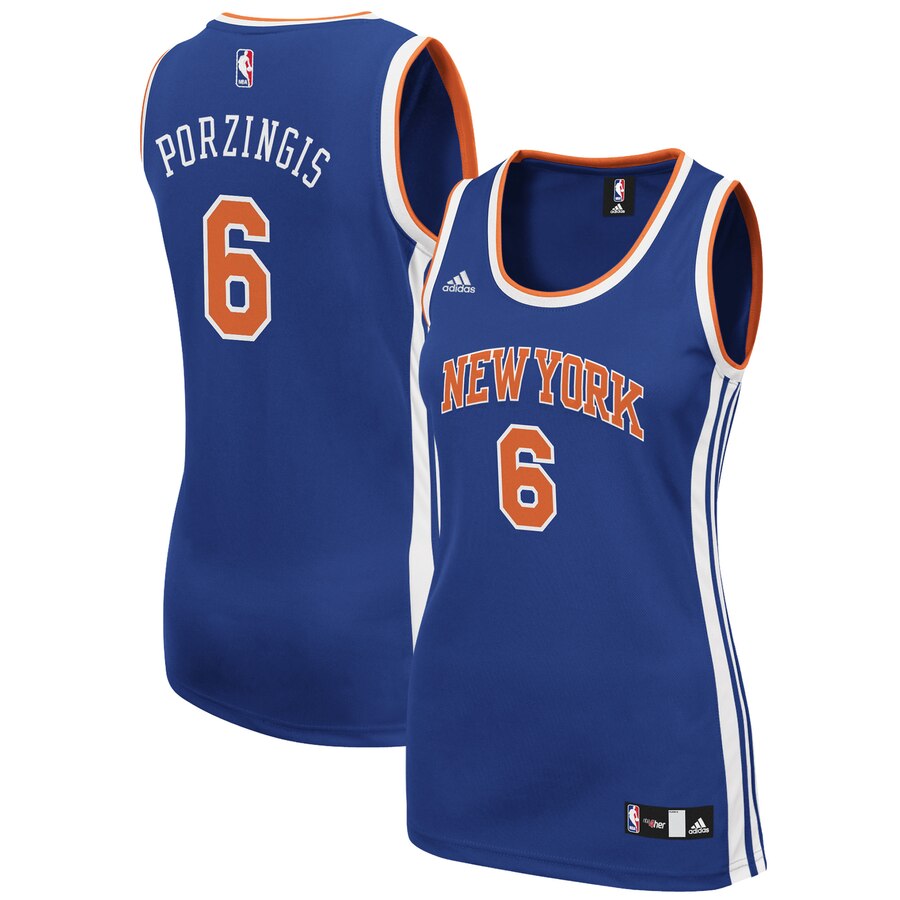 Kristaps Porzingis New York Knicks Adidas Women's Replica Road Basketball Jersey - Royal