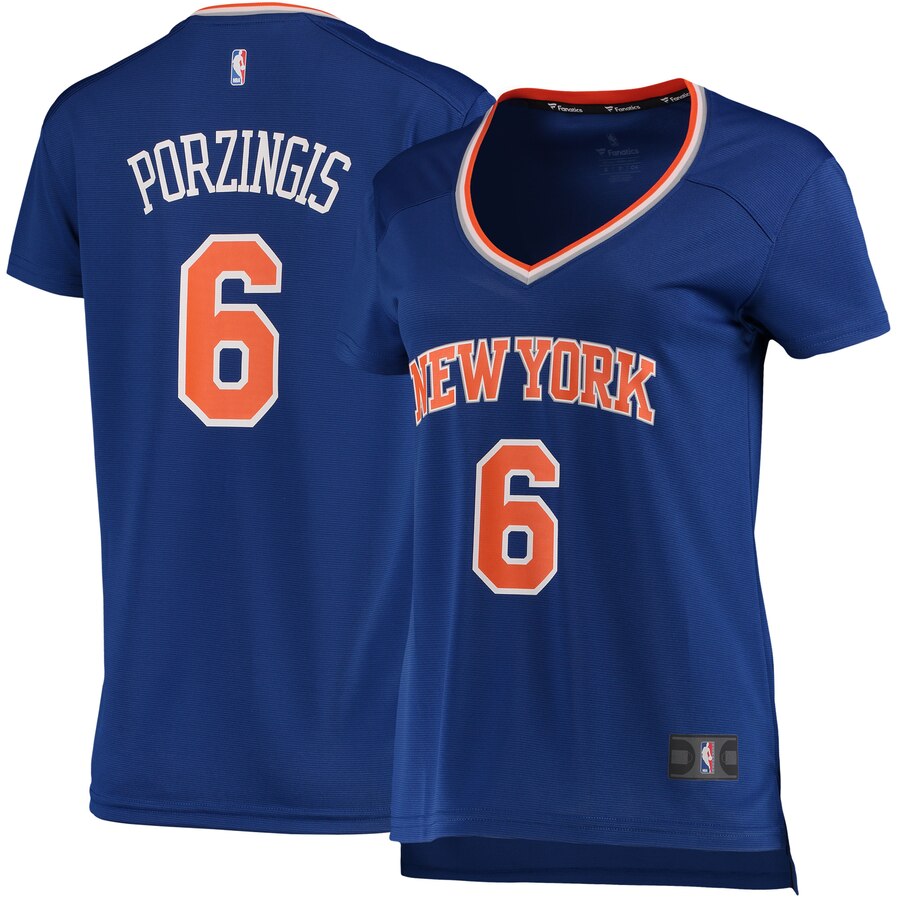 Kristaps Porzingis New York Knicks Fanatics Branded Women's Fast Break Replica Basketball Jersey Royal - Icon Edition